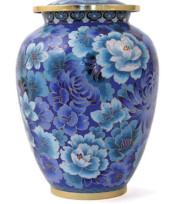 cloisonne urne elite floral blau