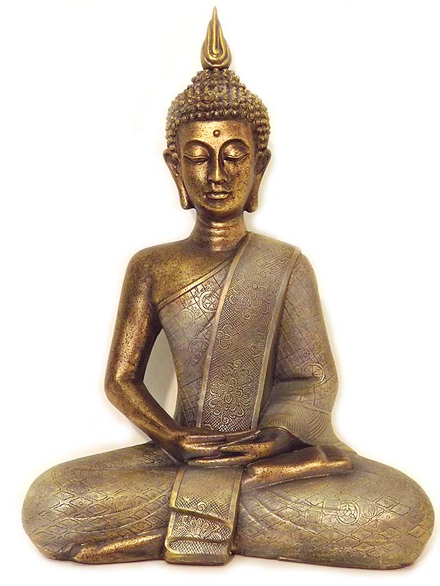 grosse thailandische meditation buddha urne bronze