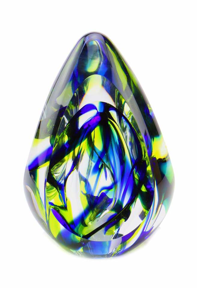 kristallglaser D premium urne aurora blau