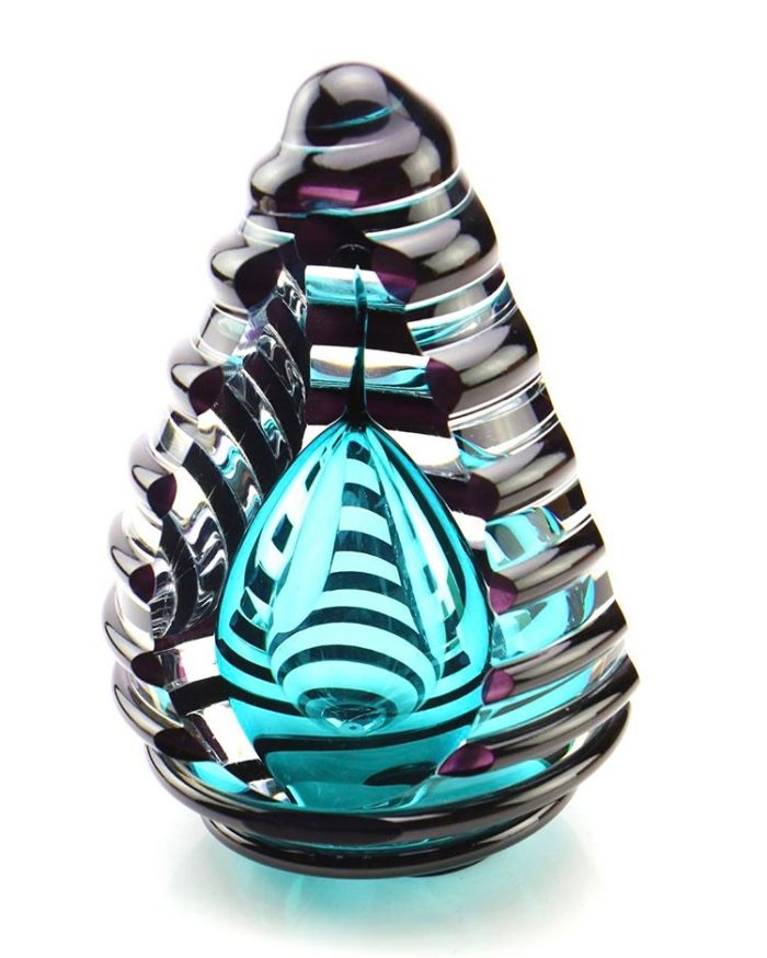 kristallglaser D premium urne eternal blau