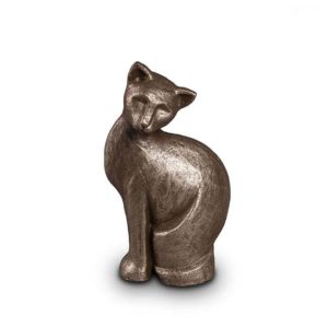 keramische katzenurne abschied silber