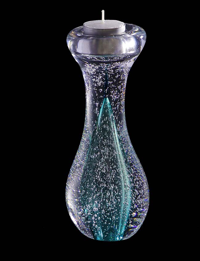 kristallglaser tiffany blue stardust kerzenstander urne